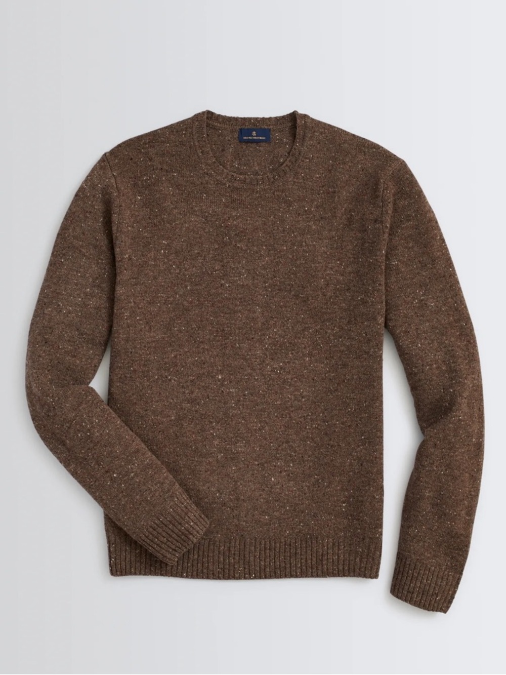 Brooks Brothers Merino Wool Crew Neck (Donegal Brown Fleck)
